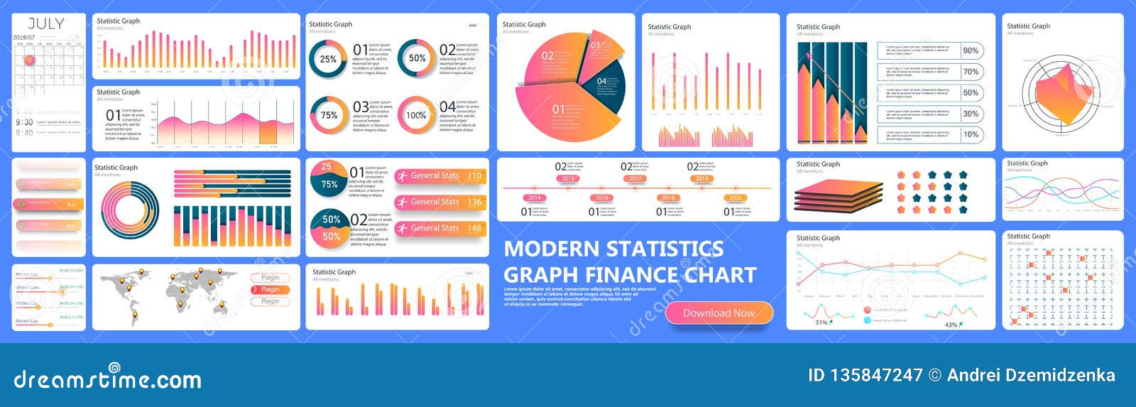 infographic dashboard. finance data analytic charts, trade statistic graph and modern business chart column. analytics